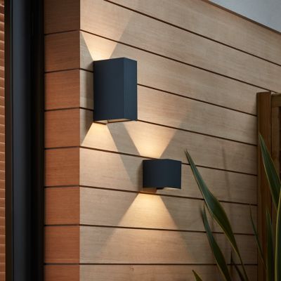 Applique murale LED intégré Katsura 814lm IP44 gris anthracite GoodHome