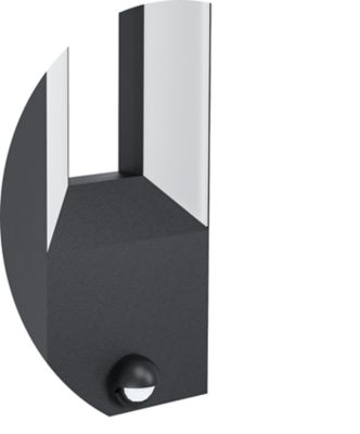 Applique murale LED intégrée à détection Riforano noir IP44 640lm Eglo