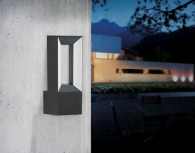 Applique murale LED intégrée Riforano noir IP44 640lm Eglo