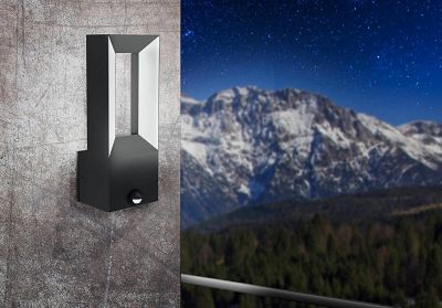 Applique murale LED intégrée Riforano noir IP44 640lm Eglo