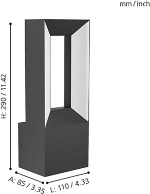 Applique murale LED intégrée Riforano noir IP44 640lm Eglo