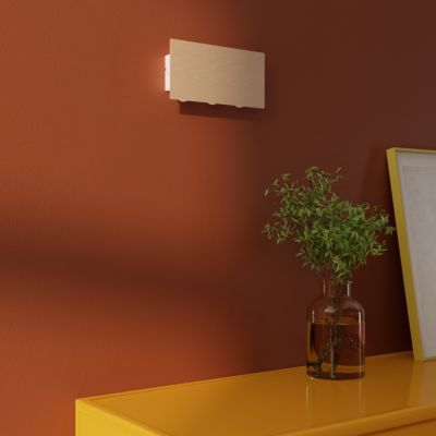 Applique murale LED intérieur métal effet bois Asparagus l.20 x H.10cm 560lm GoodHome
