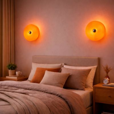 Applique murale LED verre orange donut 30 cm 12W design moderne