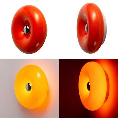 Applique murale LED verre orange donut 30 cm 12W design moderne