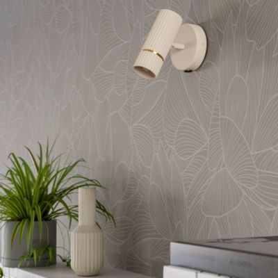 Applique murale métal beige sable GU10 4,7W l. 11 x H.15,5cm Eglo, Caminia
