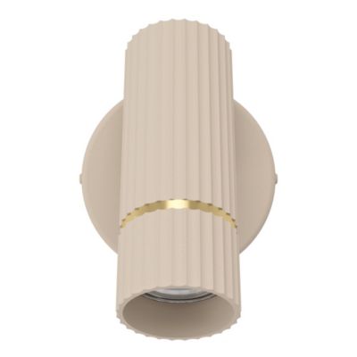 Applique murale métal beige sable GU10 4,7W l. 11 x H.15,5cm Eglo, Caminia
