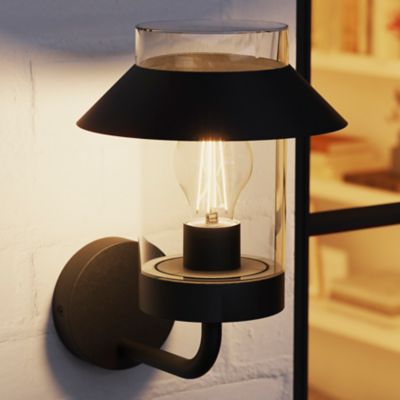 Applique murale montante d'extérieur Caprera noir E27 25W IP44 GoodHome