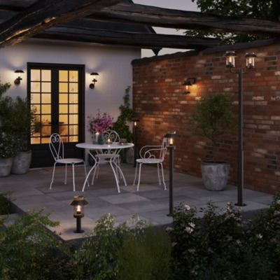 Applique murale montante d'extérieur Caprera noir E27 25W IP44 GoodHome