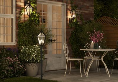 Applique murale montante Radley E27 IP44 GoodHome noir