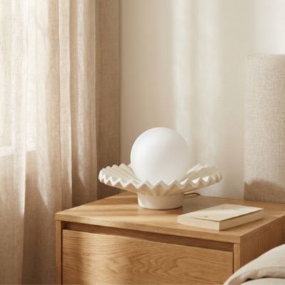 Applique murale ou à poser en céramique crème G9 Ø 21 cm Exagone Cannello