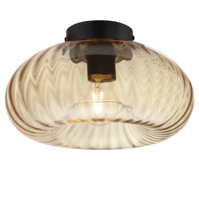 Applique murale ou plafonnier en verre et métal E27 Ø 28 cm Brilliant Nevil
