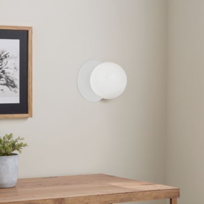 Applique murale ronde en verre et métal blanc Ø20cm G9 IP20 33W Corep