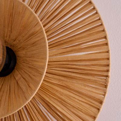 Applique murale ronde intérieur en raphia Bellflower Ø38cm E27 28W GoodHome