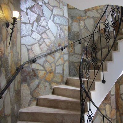 Applique murale rustique brun rouille avec verre crème - Castle
