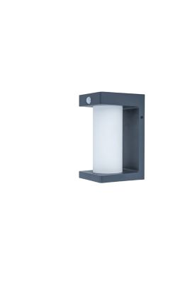 Applique murale solaire à détection Geotube LED intégrée 150lm IP54 GoodHome gris anthracite