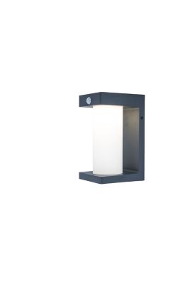 Applique murale solaire à détection Geotube LED intégrée 150lm IP54 GoodHome gris anthracite