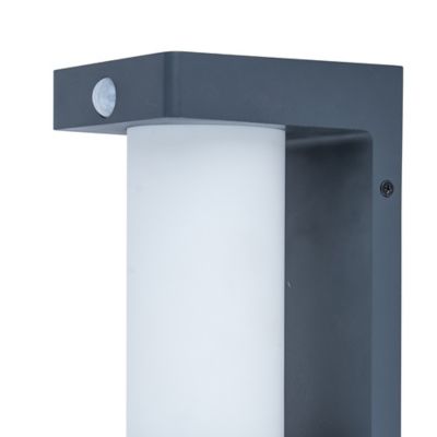 Applique murale solaire à détection Geotube LED intégrée 150lm IP54 GoodHome gris anthracite