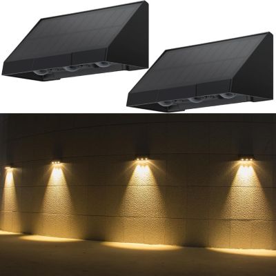 Applique Murale Solaire D'extérieur à LED 3000k Pour Clôture Terrasse Balcon Jardin Escaliers