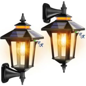 Applique Murale Solaire Extérieur 2PCS, Vintage, Détecteur de Mouvement 3 modes pour extérieur