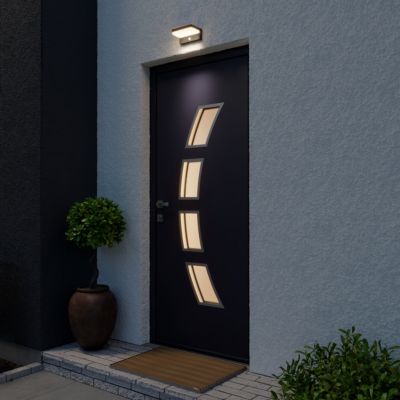 Applique murale solaire rectangulaire Woodruff 300 lms IP54 Goodhome noir