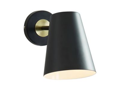Applique murale style vintage - Fer - H. 33 cm - Noir - TREVIS