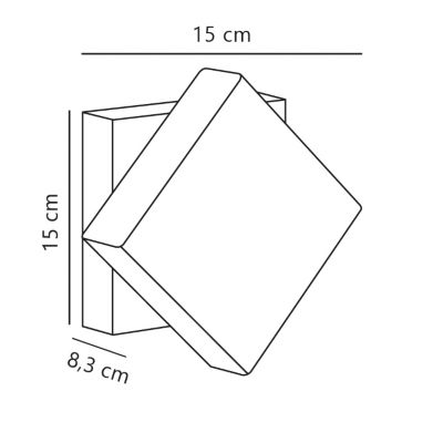 Applique murale TURN  Aluminium Blanc, H.15 - IP54 - LED Module  Nordlux Extérieur
