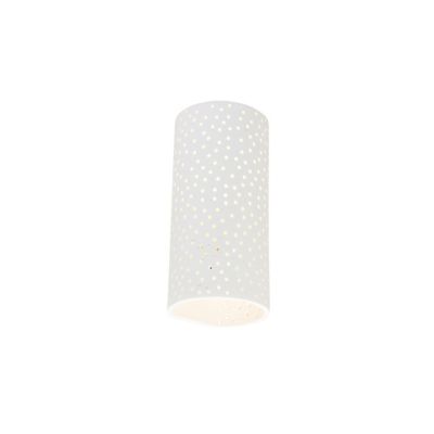 Applique murale vintage en plâtre blanc forme cylindrique - Mahou