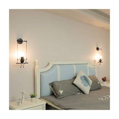 Lot De 2 Applique Murale Forme Diamant En Métal Fer Noir, Lustre Abat Jour Cage Forge Lampe Retro Industrielle E27 Pour Cuisine Couloir Restaurant Bar 10320380