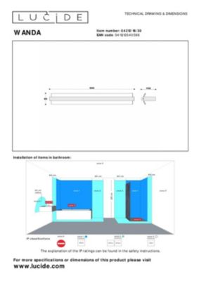 Applique murale WANDA en verre avec LED intégré - Noir - Lucide