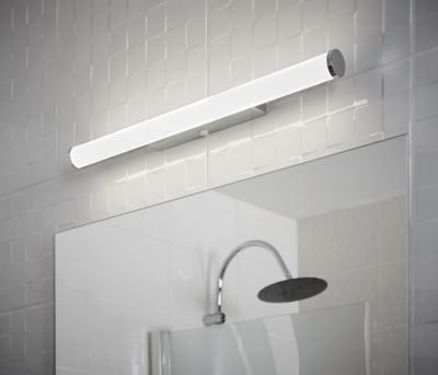 Applique murale Yucata LED intégrée 600lm 6.5W IP44 Ø4,1cm blanc neutre GoodHome argent