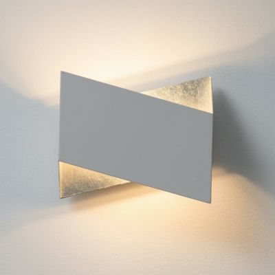 Applique origami blanc et intérieur argenté  - Mykos