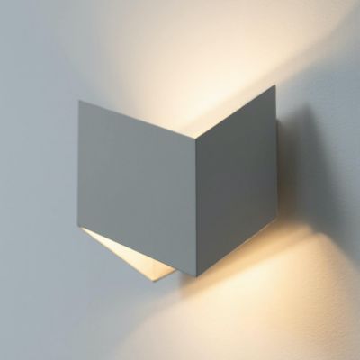 Applique origami blanc et intérieur argenté  - Mykos