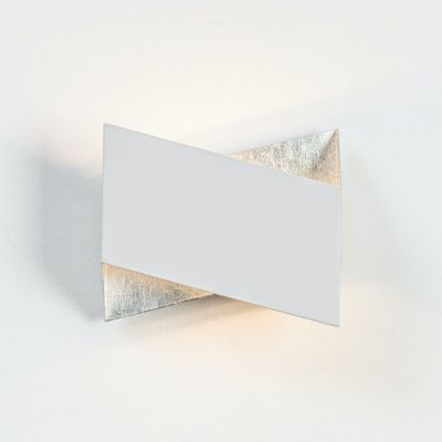 Applique origami blanc et intérieur argenté  - Mykos