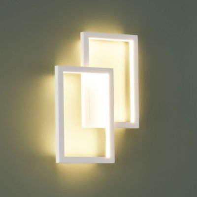 Applique ou plafonnier double rectangle blanc - Taavi