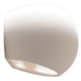 Applique ovale en céramique blanc 18 x 14,5 cm