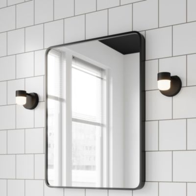 Applique pour miroir de salle de bain ajustable LED intégrée Bovey noir 600lm 6,5W I44 l.11 x H.9,5 x P.13 cm GoodHome