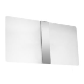 Applique rectangle en verre et métal Blanc, chrome 35 x 18 cm