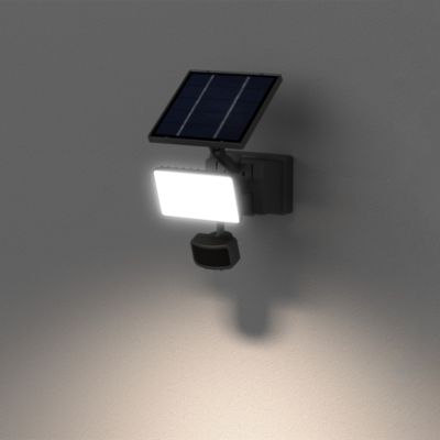 Applique solaire LED extérieur noire 7,2 W 1150 lm IP65 détecteur PIR, GoodHome Davern