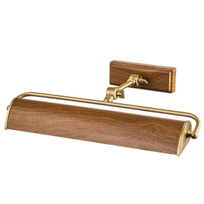 Applique Tableau Médium WINCHFIELD 2 x 40W Laiton Vieilli & Effet Chêne.