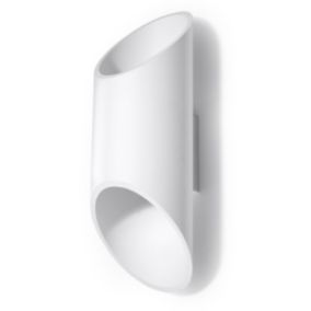 Applique tube en aluminium blanc 10 x 30 cm