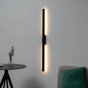 Applique ultra design minimaliste noire LED extérieur - Sambai