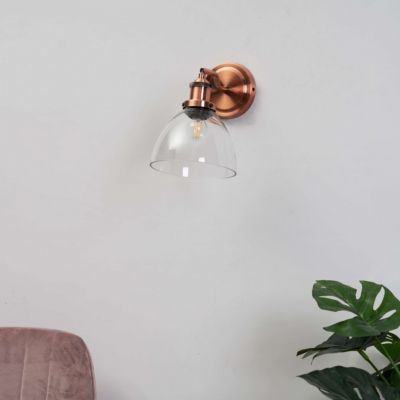 Applique vintage en verre et cuivre - Flavia