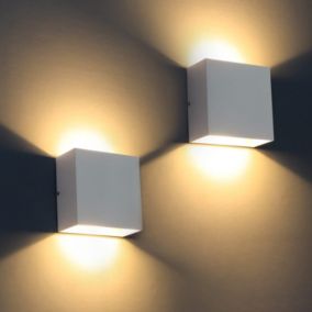 Appliques murales à LED, 12 W IP65 Lampe murale moderne d'intérieur 2 pièces Éclairage Applique murale à LED 3000 K Lampe murale h