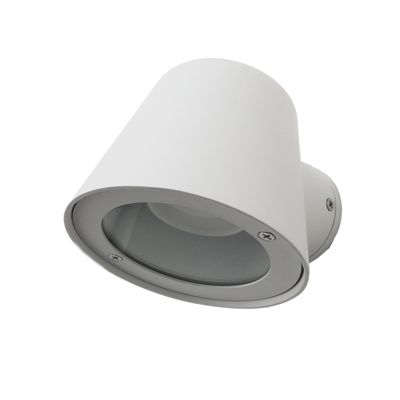Appliques murales LED en aluminium blanc pour lextérieur IP44 les patios et jardins. Comprend une ampoule GU10 5W.