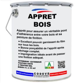 Appret Bois - 5 L   - Codeve Bois - RAL 9010 - Blanc pur