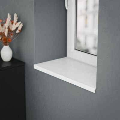 Appui de fenêtre PVC l. 40 cm x ép. 9 mm - Blanc - 140 cm