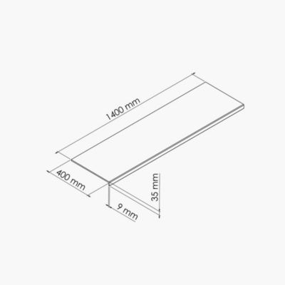 Appui de fenêtre PVC l. 40 cm x ép. 9 mm - Blanc - 140 cm