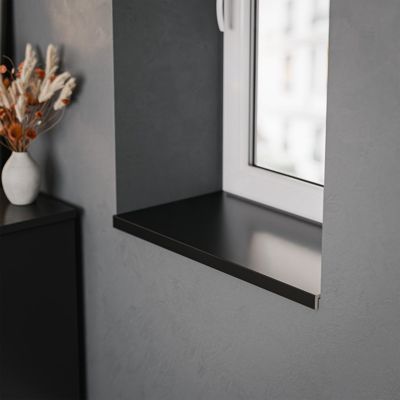 Appui de fenêtre PVC l. 40 cm x ép. 9 mm - Noir - 160 cm