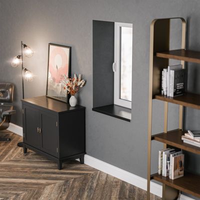 Appui de fenêtre PVC l. 40 cm x ép. 9 mm - Noir - 160 cm