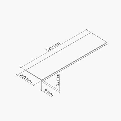 Appui de fenêtre PVC l. 40 cm x ép. 9 mm - Noir - 160 cm